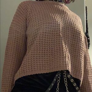 Knitted pink sweater